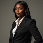 a ghanaian lady wearing suit